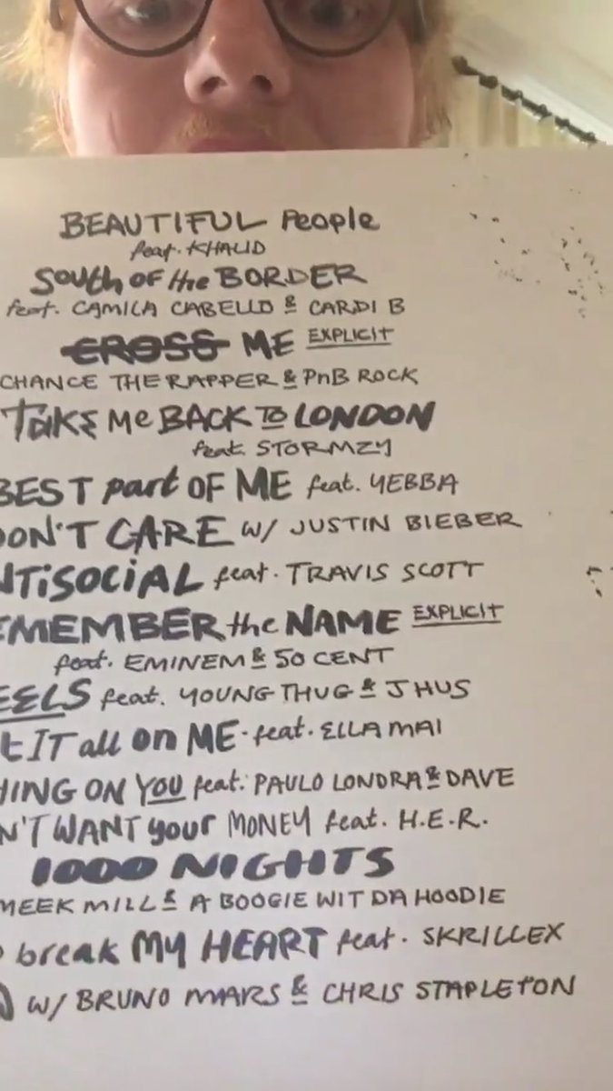 poptime's tweet photo. Ed Sheeran acaba de anunciar tracklist do seu álbum de parcerias onde teremos um feat entre ele, Camila Cabello e Cardi B chamado “South Of The Border”. 😱🔥 https://t.co/tFMKsq3PpR