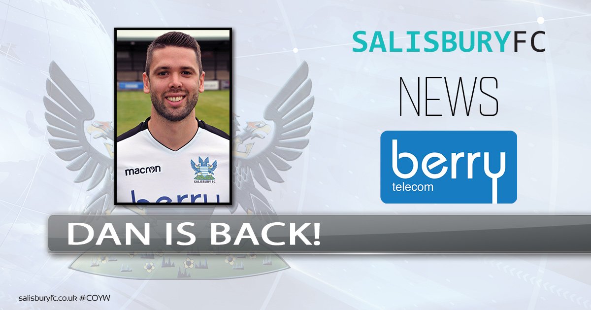 SalisburyFC's tweet photo. Dan Is Back
https://t.co/2d0YZjzfqQ https://t.co/S2pDmBl7mo