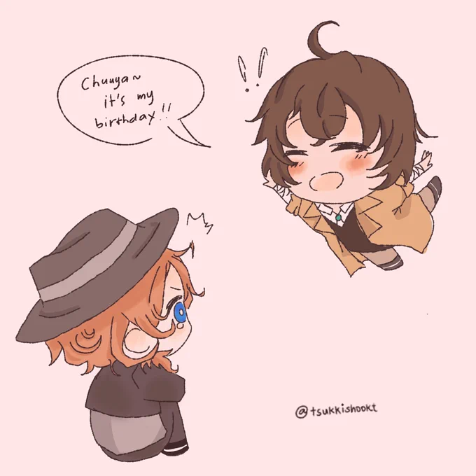 Happy Birthday to Dazaiiiii~!!!
I love him so much and i just hope that chuuya celebrates it with him that's all 