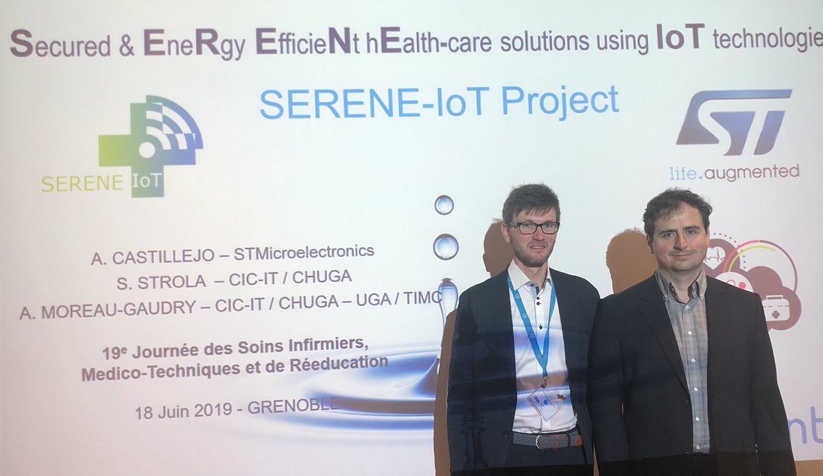 SereneIoT's tweet photo. Disseminating SERENE-IoT project to Healthcare professionals in CHUGA- Grenoble Hospital during "les journées des soins Infirmiers, médico-techniques et de rééducation” the 18th of June, 2019  @SereneIoT @AENEAS_EU #PENTA #IoT #IoMT #medicaldevice @CHU_Grenoble @ST_World https://t.co/lYkzL3xeFu