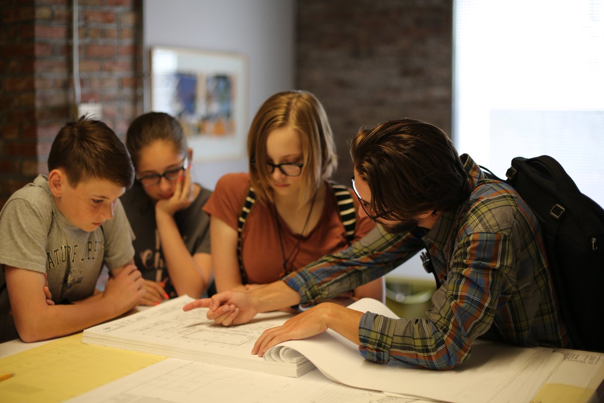 rdgusa's tweet photo. This week, RDG joins various local professionals for @KANEKO1111 #SummerKidsCamp, which focuses on #ArchitectureDesign. Today, students toured the RDG Omaha office. Learn more about the camp - https://t.co/rgJzw5vjGX. 

#designinspires #architecture #summercamp #education https://t.co/SDb3vlj0qj