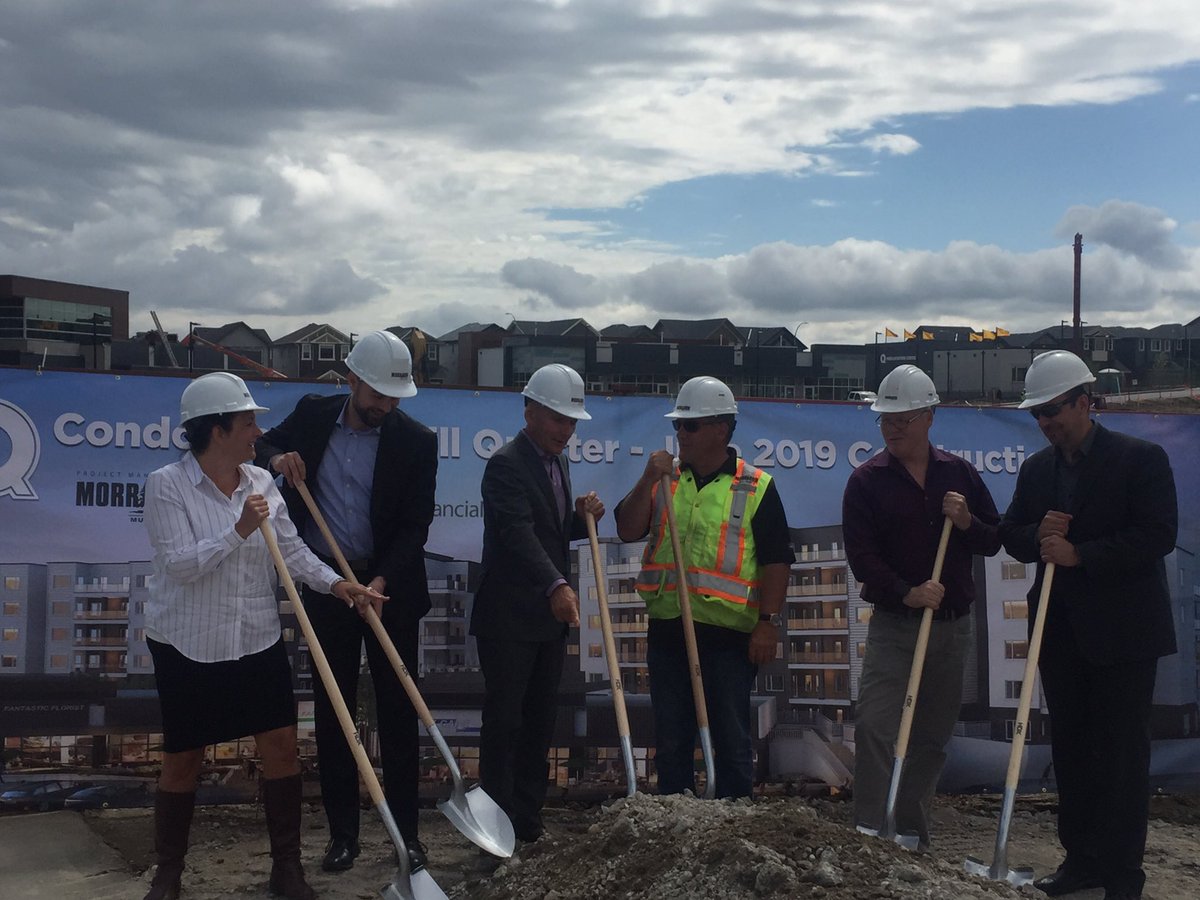 Congratulations <a href="/MorrisonHomes/">Morrison Homes</a> with the groundbreaking of Q Condos at Sage Hill Quarter. Possessions start in 2020.