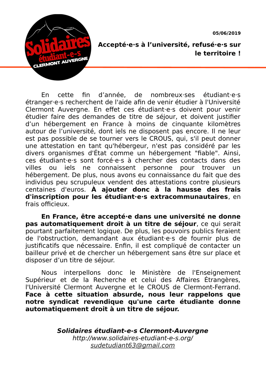 Solidaires étudiant·e·s Clermont Auvergne tweet media