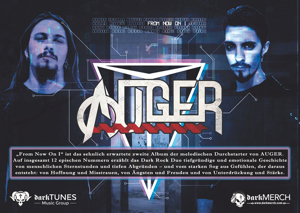AugerOfficial's tweet photo. This is the ad that our label @darkTunesGroup ran in #Germany. You can listen to samples of our second album 'From Now On I' via this clever link >https://t.co/UYghhhKYL3 #Auger #TeamAuger #DynamicDarkwave #DarkRock #Gothic #Goth #Industrial #Electronica #Metal #FromNowOnI https://t.co/8xVjr8d9Zj