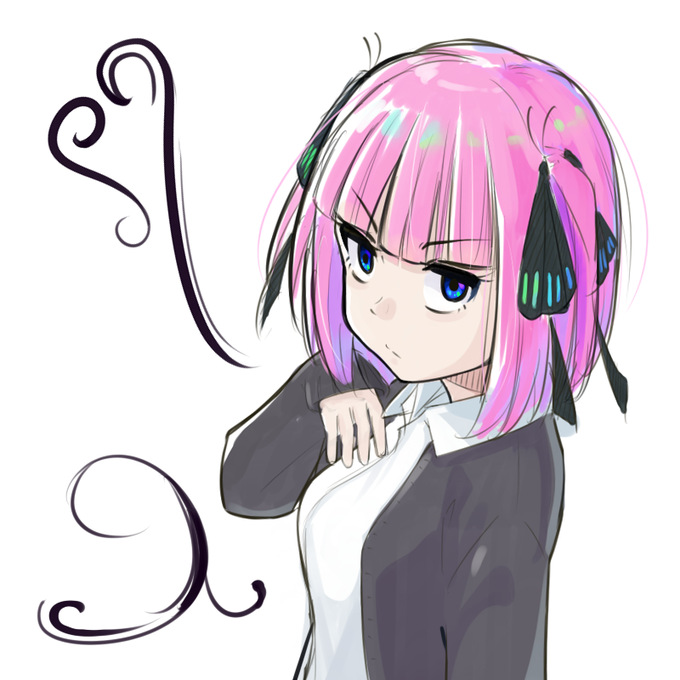 グリモンディくんさんがTwitterに投稿した中野二乃(五等分の花嫁)のイラスト。