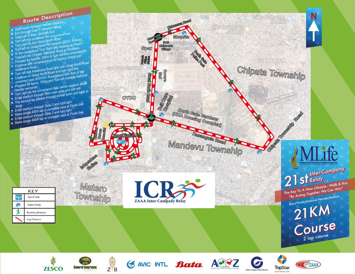 IntercompanyR's tweet photo. Check out our Marathon routes, pick your favourites and come join us for this year's Madison 21st Intercompany Relay on the 22nd June at Heroes Stadium.
Register now! #21st #MadisonLifeIntercompanyRelay #InterCompanyRelay #ICR2019 #June22 #YouthTakeOver #LusakaZambia https://t.co/mgepZDBS5j