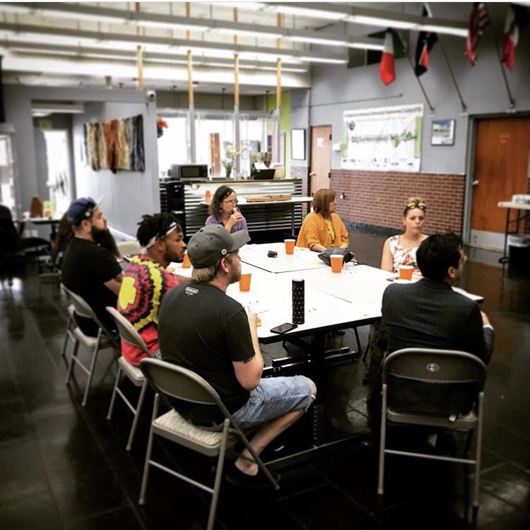 NEKCchamber's tweet photo. 2019 #nekc #muralartists with #davidtamez going over the strategy for this year’s #muralsontheavenue Get excited! Coming late summer 2019! #muralart #kansascity https://t.co/wzdA1ubZuP