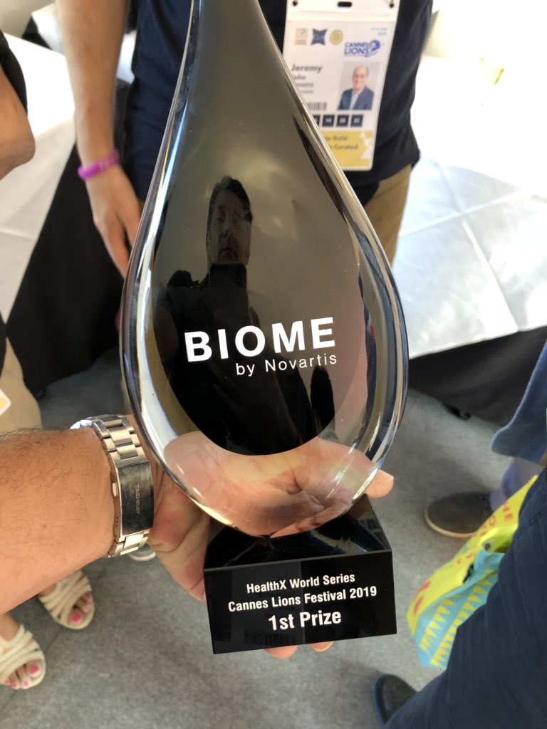 An honor to win the Novartis Biome HealthX Challenge! Havas Health & you and Havas NOW this is for all of you!  @HavasHealthYou @H4BChelsea @H4BBoston @H4BCatapult @havas @vivendi @havasnow @Novartis #novartisbiome #heartfailure #Canneslion2019 #patientengagement