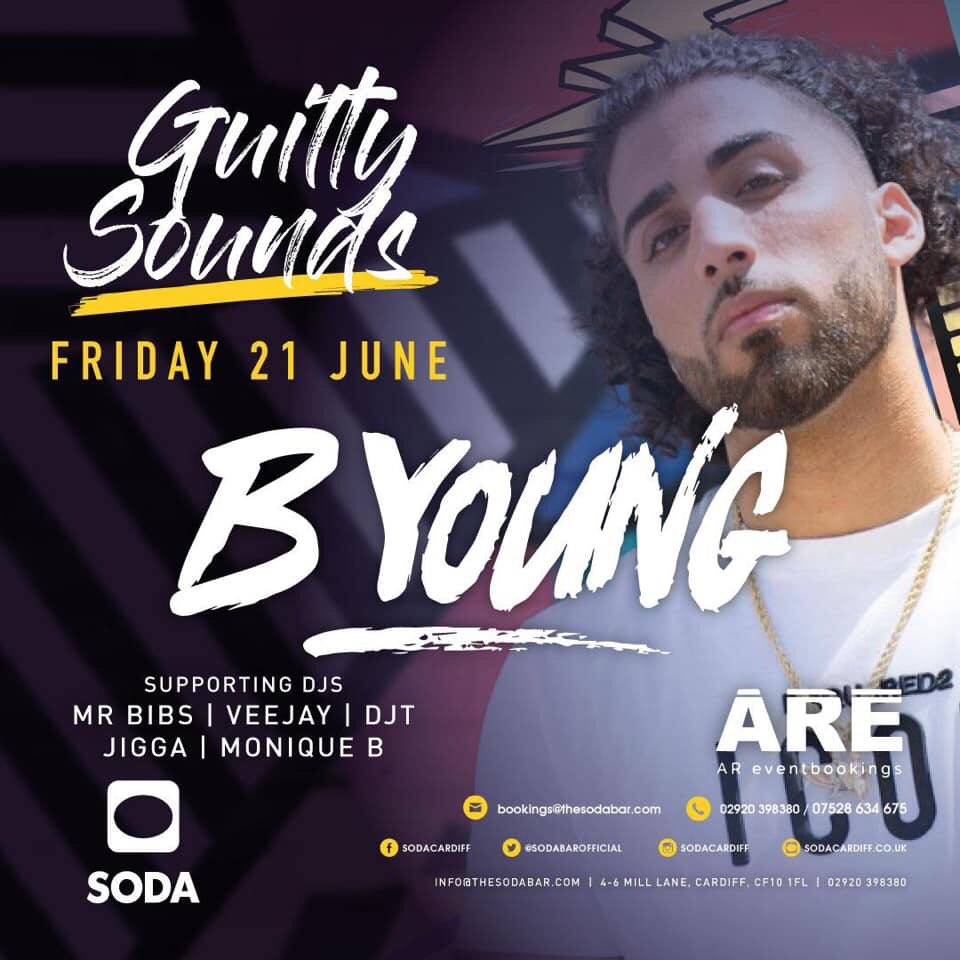 THIS FRIDAY 🗣

<a href="/BYoungOfficial/">B Young</a> will be performing live at <a href="/SodabarOfficial/">Soda Cardiff</a> ! 

Guest list and Attic are very limited for this event! ⚠️

Tickets: bit.ly/2W1MIEd

Tables &amp; Enquiries: 
Bookings@thesodabar.com | 07891990336