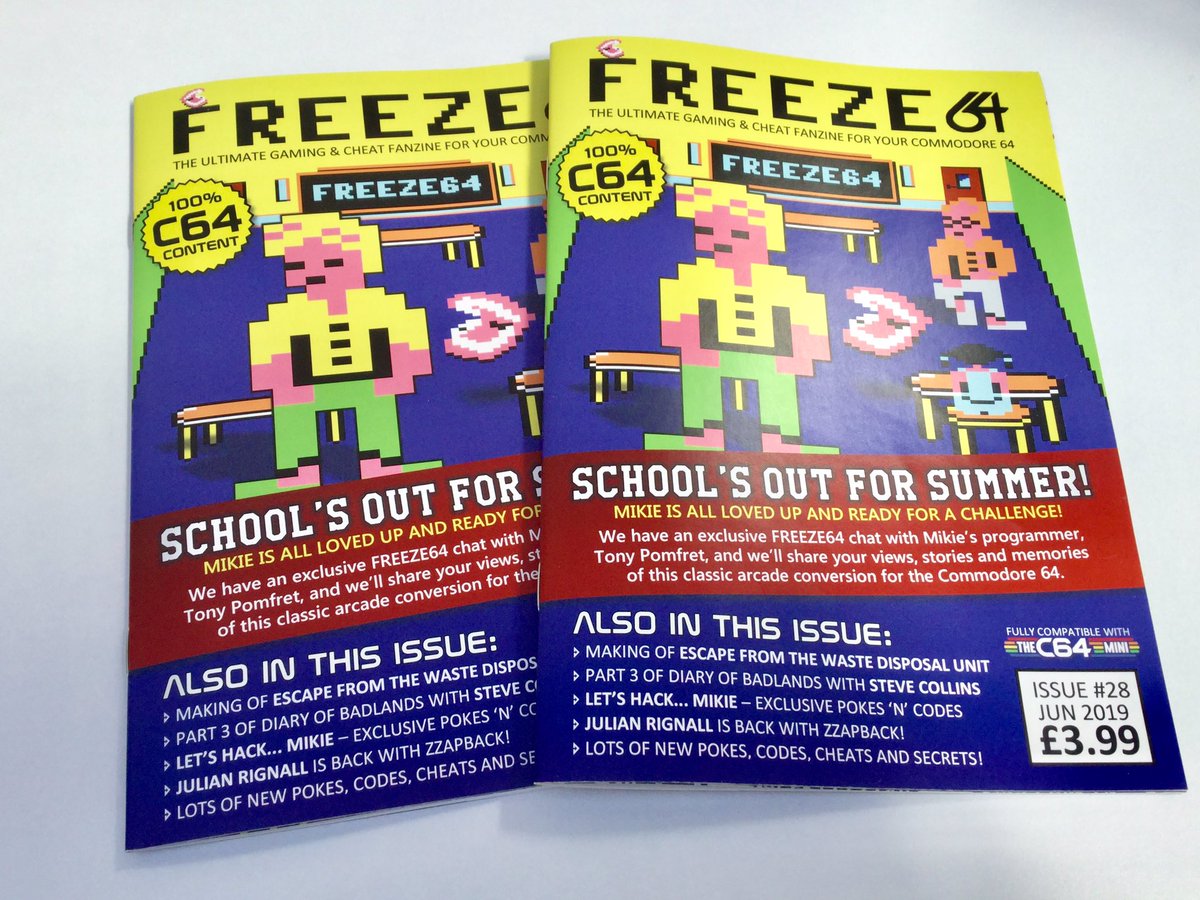 FREEZE64UK's tweet image. FREEZE64 issue 28 starts shipping out to subscribers in a few days time. 
Cover feature: MIKIE
Interview: Tony Pomfret
Big THX to @fgasking @JazRignall @stevec64 @mariusmyhre @EvoluteGames #ChrisStamp ... and all my lovely subscribers 😊
freeze64.com/freeze64-issue…
#commodore64 #c64