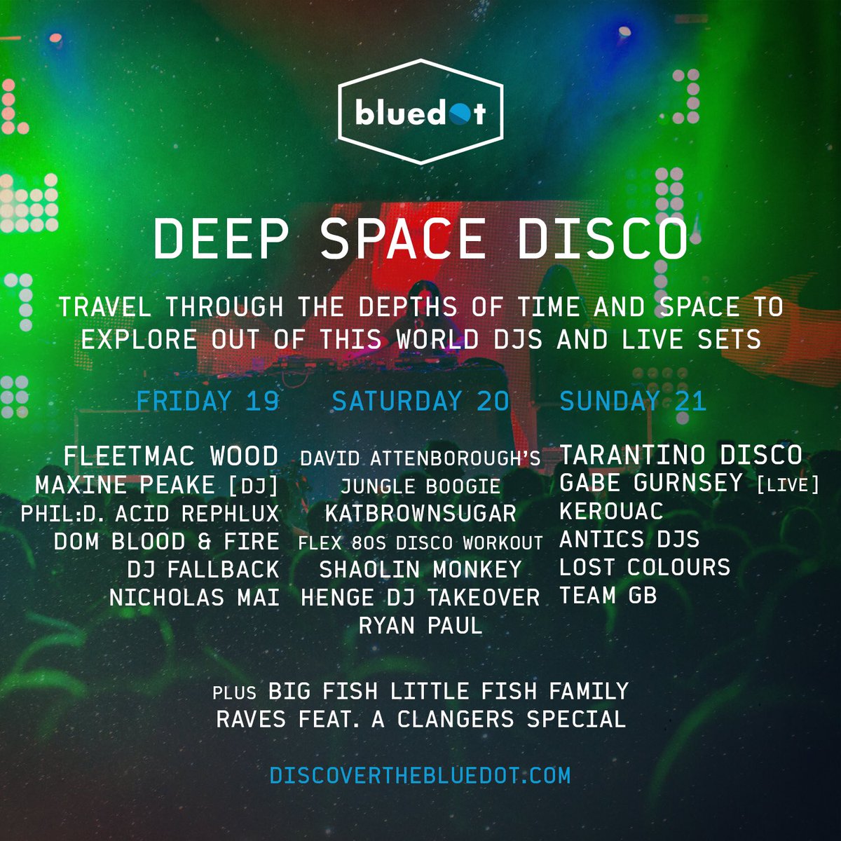 Only one month to go until the start of something really special. <a href="/bluedotfestival/">bluedot</a> have asked us to close the festival on the brand new deep space disco 💃 stage alongside some real talent. Tickets available discoverthebluedot.com #bluedot #festival #soundtrack #disco #tarantin