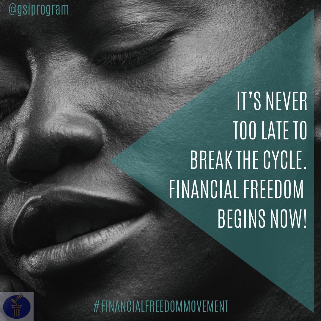GSI_Program's tweet photo. Break the cycle. Financial freedom begins NOW!

#gsiprogram #greatstartinitiative #FinancialFreedom #finances #wealthbuilding #debtfree #financetips #moneyhabits #money #investinyourself #financialfreedommovement #moneymanagement #wealth #investing #investmentstrategies https://t.co/SI5Gv3CI3J