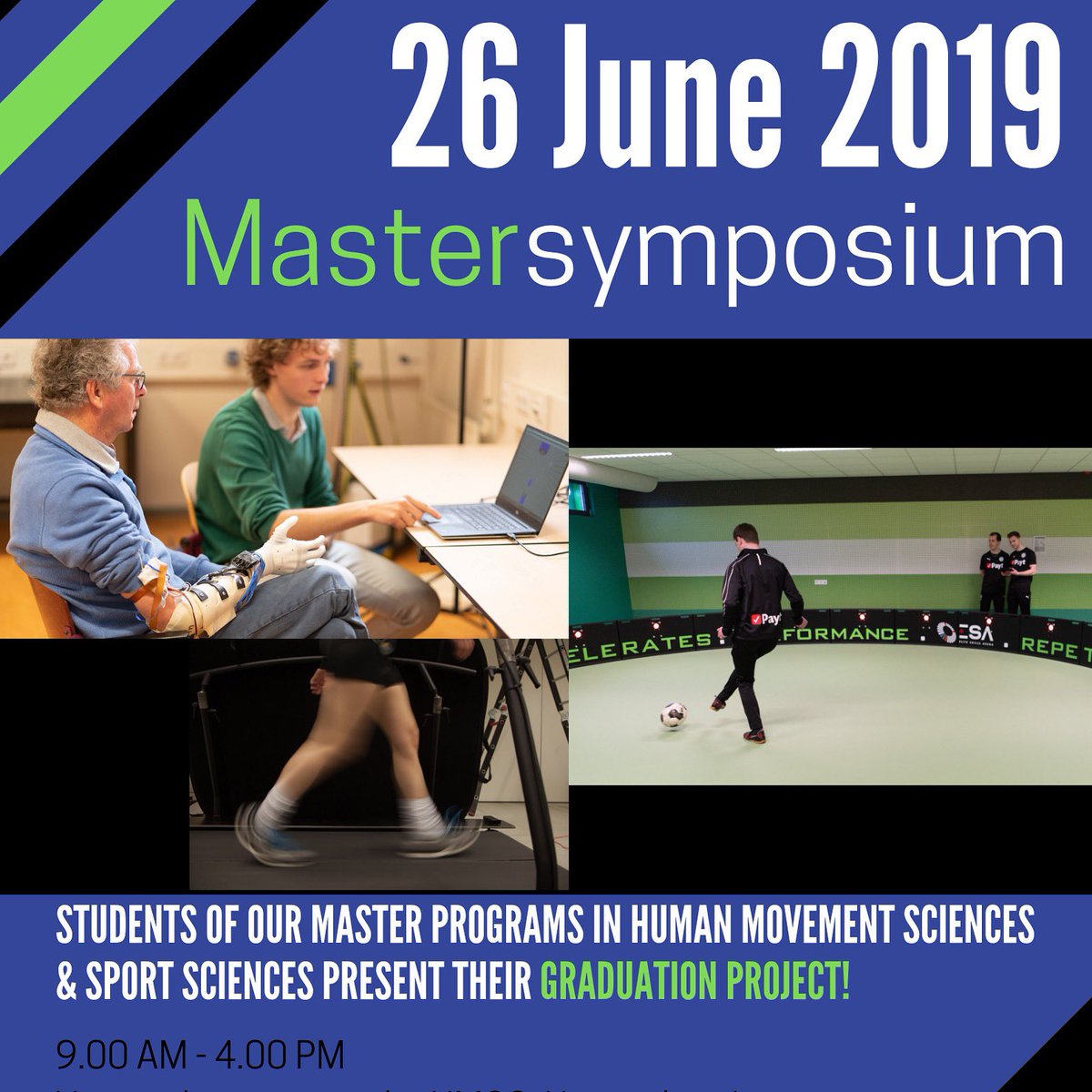 The date for our master symposium is fast approaching!  Are you there?  More information available on our website: rug.nl/umcg/education….🎓🎓🎓
#humanmovementsciences #sportsciences #graduating #masterdegree #masterprogramme