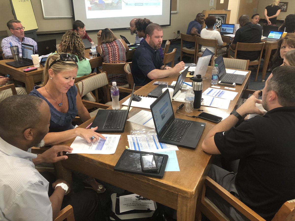 kboyd's tweet photo. @ABSSWeb administrators analyzing the elements of their @ABSSCurrPd academic core. #leadersreflect #knowthepurpose @ABSS_MTSS https://t.co/YWqRLgPABr