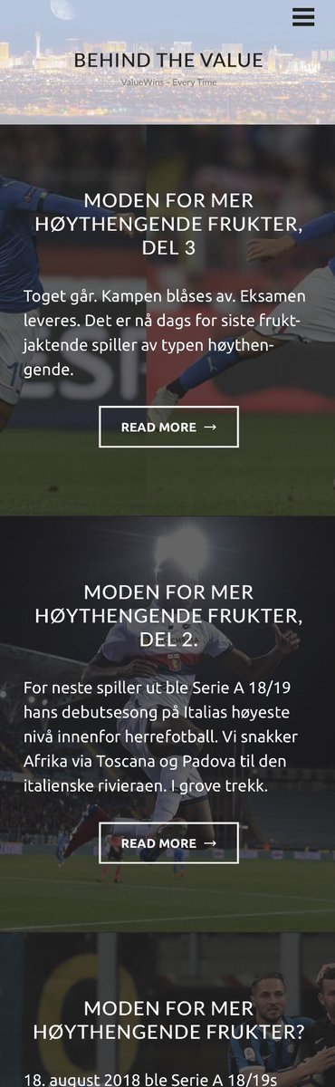 Did you miss this? 🧐

<a href="/TrygveRoeed/">Trygve Røed</a> shared his knowledge on Italian football in three excellent articles on our blog.

Three talented players ready to sign for a bigger club.

Read (in Norwegian🇳🇴): blog.valuewins.com