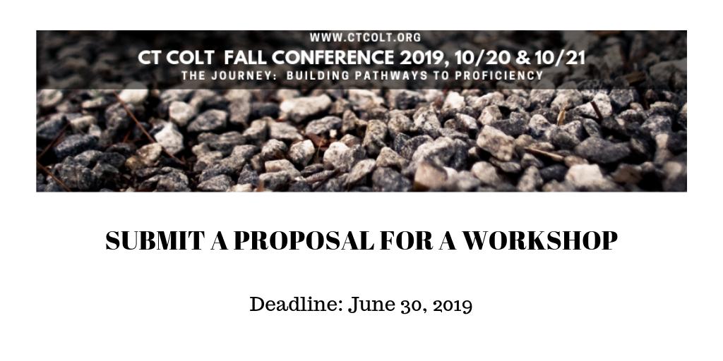 CT_COLT's tweet photo. Our Fall Conference is October 20 and 21 - Have you submitted a workshop proposal yet? The deadline is approaching. Submit your proposal at https://t.co/YswecktidX https://t.co/v6lCTJBkqe