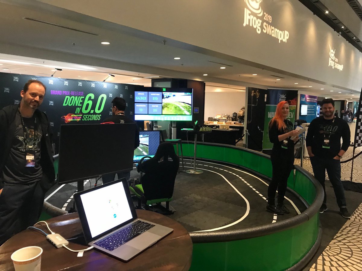 jsubrama's tweet photo. You gotta check out the Grand Prix booth @jfrog #SwampUP Automotive releases made simple with #EnterprisePlus https://t.co/A4khWsHL37