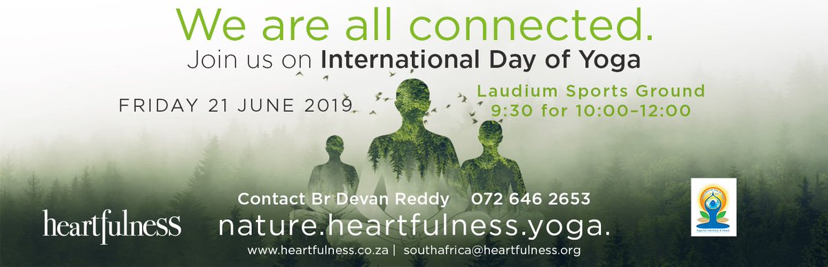 HeartfulnessSA's tweet photo. Join Heartfulness South Africa for relaxation and meditation at the International Day of Yoga, taking place @ the Laudium Sports Ground, PRETORIA, Friday, 21st June, 9:30am-12:00pm! #heartfulness  #InternationalDayofYoga #meditation  #Wellbeing  #wellness  #Yoga  #Mindfulness https://t.co/gvFJSC7w14