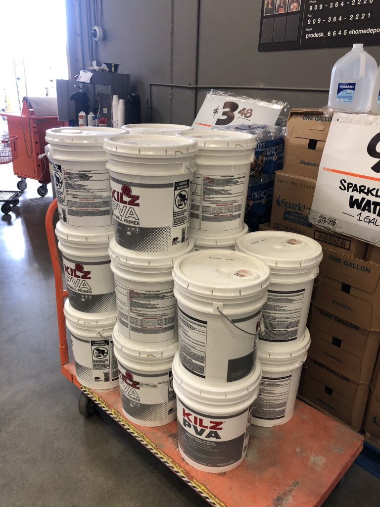 80 gal of tinted KILZ PVA for a local job for one of regulars at the Pomona Store #6645.  Customer will be back for top coat later. @BehrWestCobos <a href="/6645D24/">6645/Pomona D24</a> <a href="/Specialty6645/">Specialty 6645</a> <a href="/HomeDepot/">The Home Depot</a>