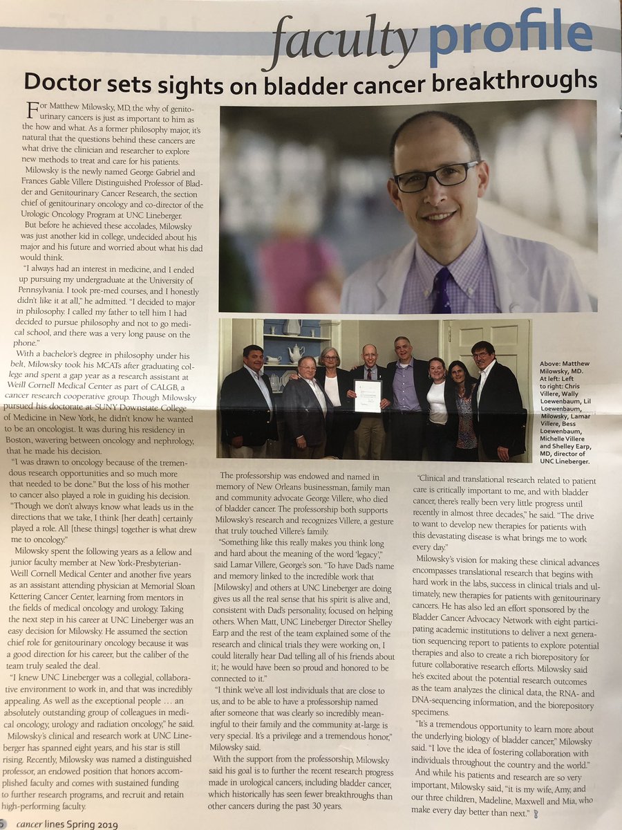 Matt Nielsen, MD (@m_e_nielsen) on Twitter photo Congratulations to great friend / colleague / hero <a href="/MattMilowsky/">Matt Milowsky</a>, new <a href="/UNC_Lineberger/">UNC Lineberger</a> Villere Distinguished Professor of Bladder Cancer & Genitourinary Cancer Research
πππππππππ Congratulations to great friend / colleague / hero <a href="/MattMilowsky/">Matt Milowsky</a>, new <a href="/UNC_Lineberger/">UNC Lineberger</a> Villere Distinguished Professor of Bladder Cancer & Genitourinary Cancer Research
πππππππππ