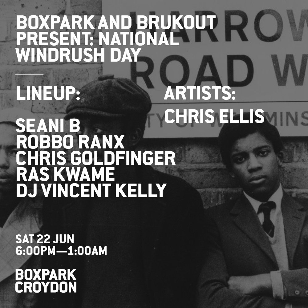 BrukOut (@thisisbrukout) on Twitter photo Who's shelling down <a href="/BoxparkCroydon/">BOXPARK CROYDON</a> and <a href="/BoxparkWembley/">BOXPARK WEMBLEY</a> with us on Saturday?! 🔥🔥🔥
We got an incredible lineup for #NationalWindrushDay
LIVE 🎤
<a href="/_bigzeeks/">Big Zeeks aka The #FreshPrinceOfHarlesden</a>
<a href="/AleighciaSings/">Aleighcia Scott</a>
#AlexanderDGreat
<a href="/ellismuzicchild/">Christopher Ellis</a>
BE THERE!
<a href="/ThisIsBrukOut/">BrukOut</a> Who's shelling down <a href="/BoxparkCroydon/">BOXPARK CROYDON</a> and <a href="/BoxparkWembley/">BOXPARK WEMBLEY</a> with us on Saturday?! 🔥🔥🔥
We got an incredible lineup for #NationalWindrushDay
LIVE 🎤
<a href="/_bigzeeks/">Big Zeeks aka The #FreshPrinceOfHarlesden</a>
<a href="/AleighciaSings/">Aleighcia Scott</a>
#AlexanderDGreat
<a href="/ellismuzicchild/">Christopher Ellis</a>
BE THERE!
<a href="/ThisIsBrukOut/">BrukOut</a>
