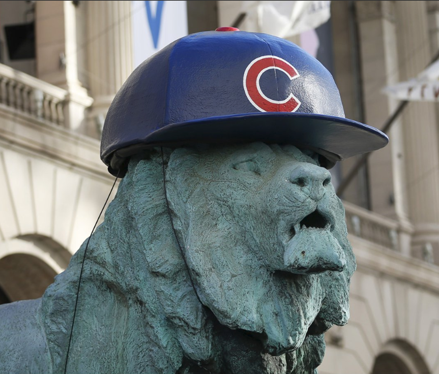 ChicagoLions's tweet photo. Here we go with the Crosstown Series. Remember, NORTH Lion is a Cubs fan. SOUTH Lion roots for the White Sox. Together, we represent the greatest sports fans on the planet. #EverybodyIn #WhiteSox #CrossTownClassic https://t.co/vuUmNDFtWk