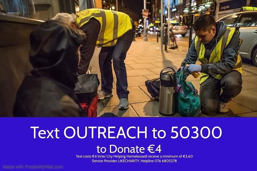 You can now text outreach to 50300 to support our front line outreach service

#ICHH volunteers are on the streets 7 days a week, 365 days a year supporting people that sleep out across the city

As a non funded charity we are reliant on the great support of the public

Please RT