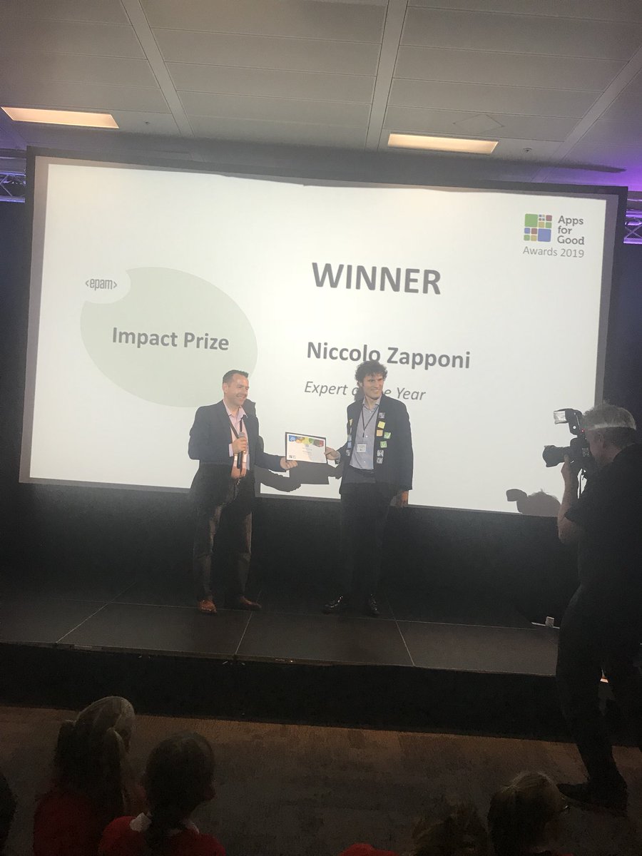 AppsforGood's tweet image. Our final impact award for Expert of the year goes to Niccolò Zapponi. A huge congratulations to you! #AFGAwards #CodeNode
