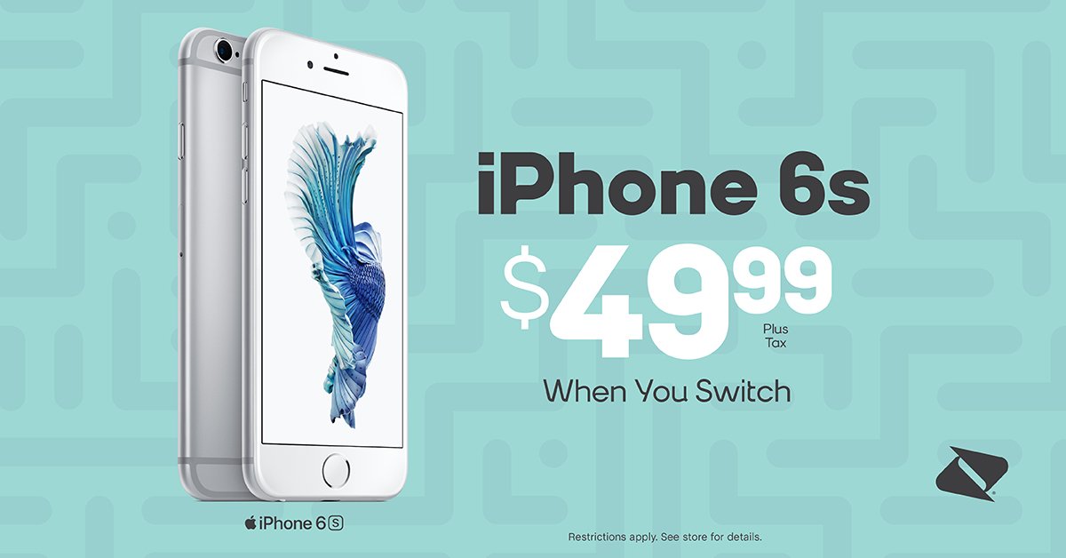 booststarr's tweet image. With a 4.7” Retina HD display, Touch ID &amp;amp; Live Photos, the iPhone 6s (32GB) offers everything you need. And for a limited time, it’s all yours for just $49.99 + tax! Sel. plans only. Restrictions apply. #wirelessboys