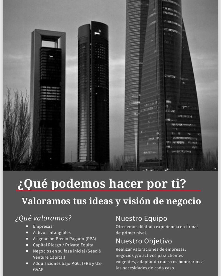 AlphaValoracion's tweet photo. Nuestro expertise sectorial se extiende a lo largo de varios sectores, con especial énfasis en Retail, Industrial, Concesiones, Tecnología (TMT) y Sanidad. #valoraciondeempresas #startup #pymes #asesoramiento #transacciones #dataananalytics #empresas #autonomos #autonomosypymes https://t.co/5tXtZBIPHh