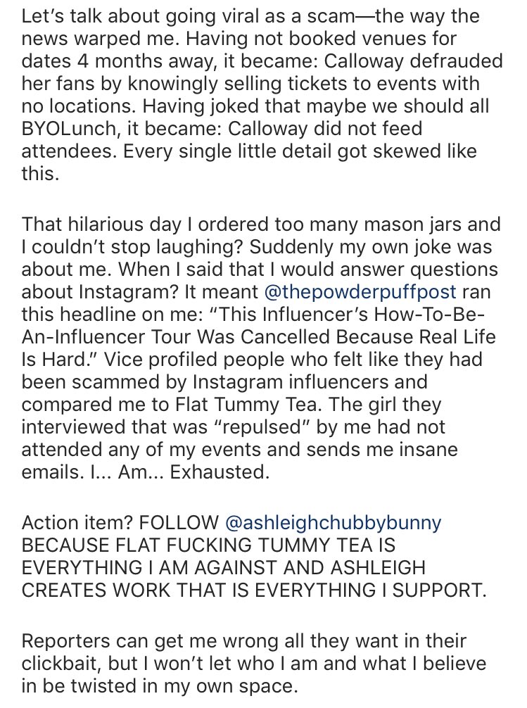 then Caro posted this post where she says that her tour wasn’t even that bad you guys! even though there’s verifiable proof (see thread) she promised food and did not book venues a WEEK before. reporters exist to tell the truth, not to make caro feel good about herself