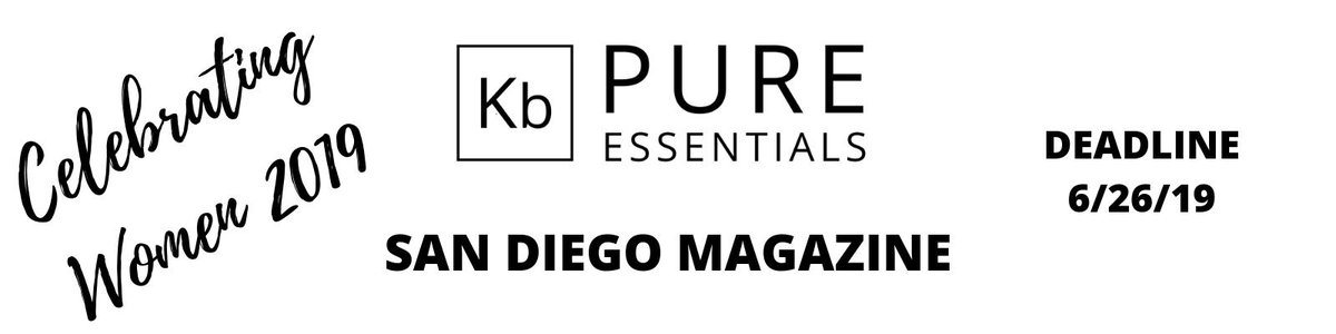kbPureSD's tweet photo. We are reaching out to all our loyal customers to ask if you would submit a nomination for San Diego Magazine's Celebrating Women issue of 2019. Celebrating Women of 2019-Nomination Deadline 6/26/19 - https://t.co/2N8AIFI0di  Choose Katie OR Brooke...if one wins, we both win! :D https://t.co/K4utjm8Mdm