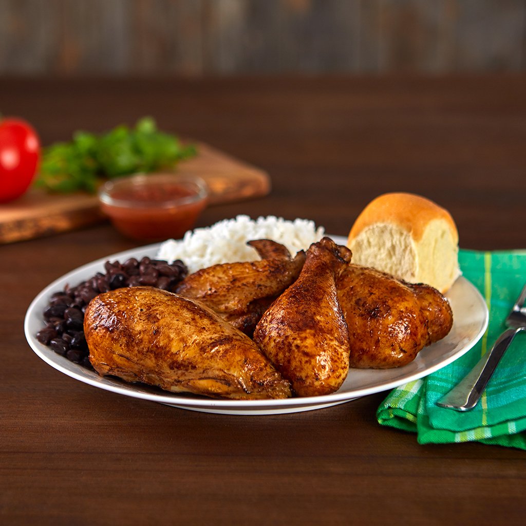 pollotropical's tweet photo. You waited all day for this. #PolloTime Dinner: 1/2 Chicken Platter with Rice & Beans for just $5.99! https://t.co/7M9v7RzdYQ