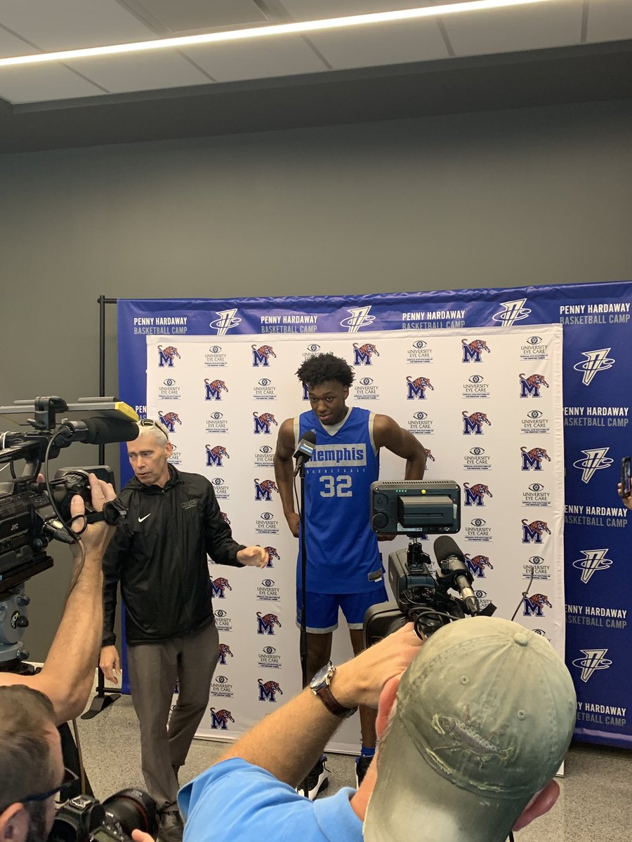 James Wiseman at his first official media availability at Memphis.