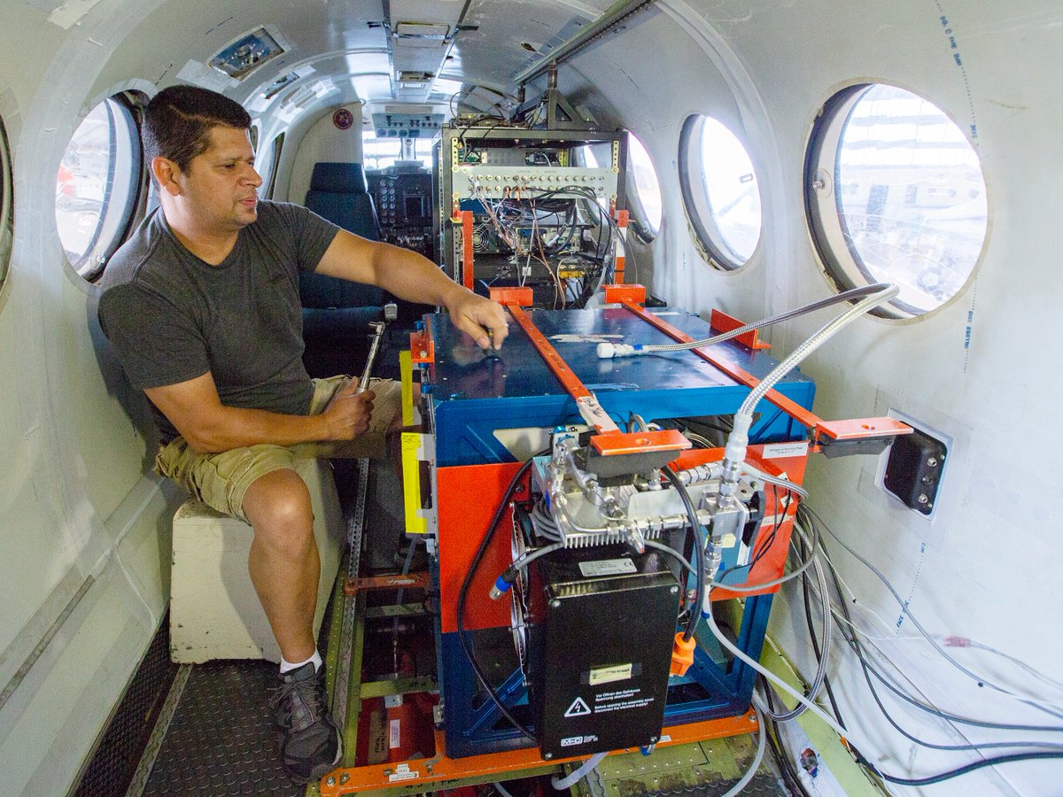 Technician at work inside B-200