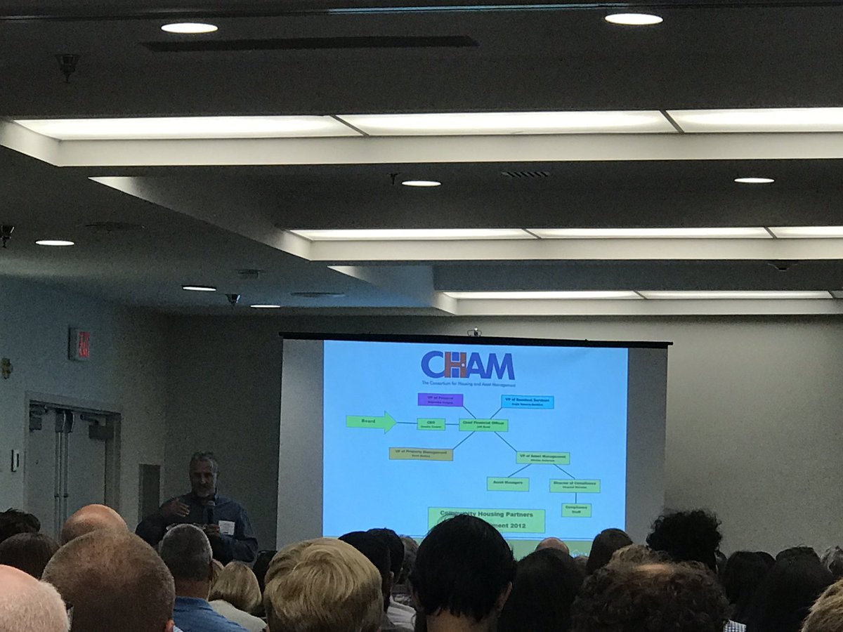 SAHForg's tweet photo. @CHPorg President and SAHF board member Jeff Reed discusses the many different ways Asset Mgmt can be integrated into an organization. @CHAM_us #CHAMConf https://t.co/yoGcPWjf9Q