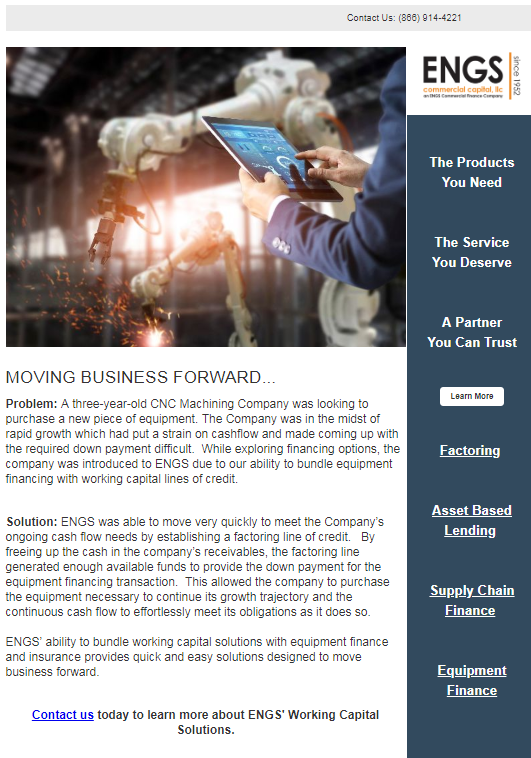 ENGS_CC's tweet photo. Contact ENGS Commercial Capital today to  bundle our Working Capital Solutions including  #Factoring  #ABL and #supplychainfinance with our  #EquipmentFinance, #PayrollServices and #Insurance to Move Your Business Forward.  

866.914.4221
https://t.co/CfL24Rizhc https://t.co/VEp5q0lp7r