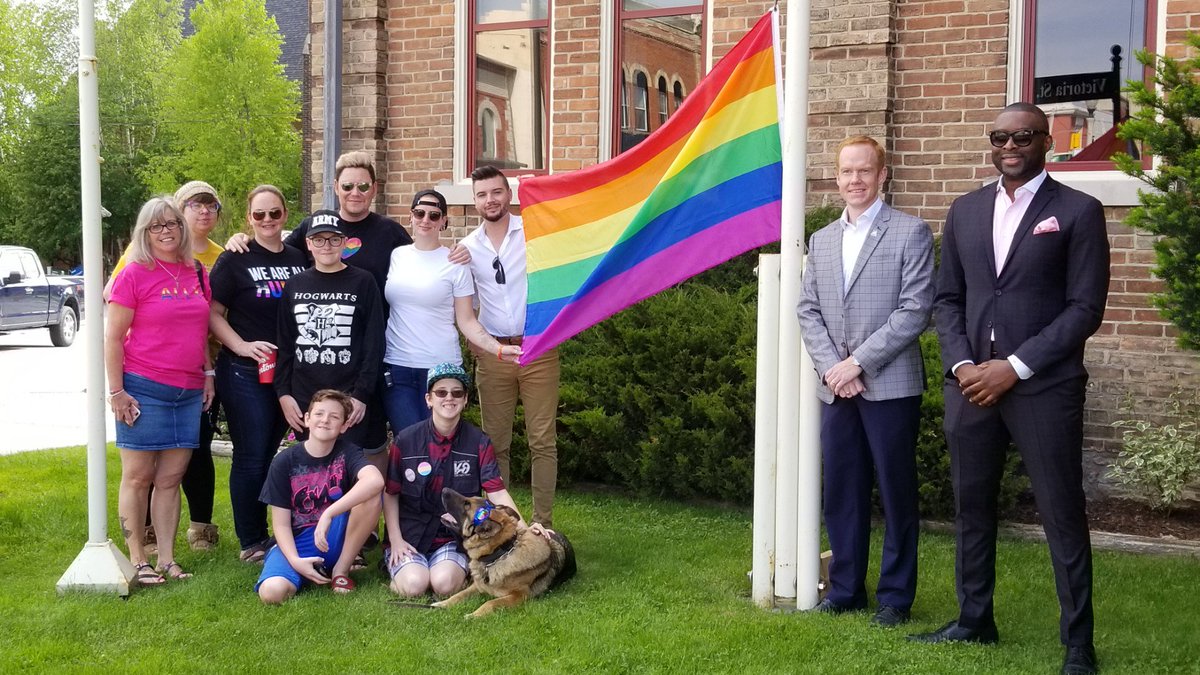 Honored to conduct with Mayor Wade Mills and CAO Denyse Morrissey Shelburne's first Pride Flag Raising Ceremony! We are proud to say that Shelburne is diverse, inclusive and suportive of all our residents! Special thanks to Councillor Lisa Post for her support! <a href="/Pride/">Pride</a> #Pride