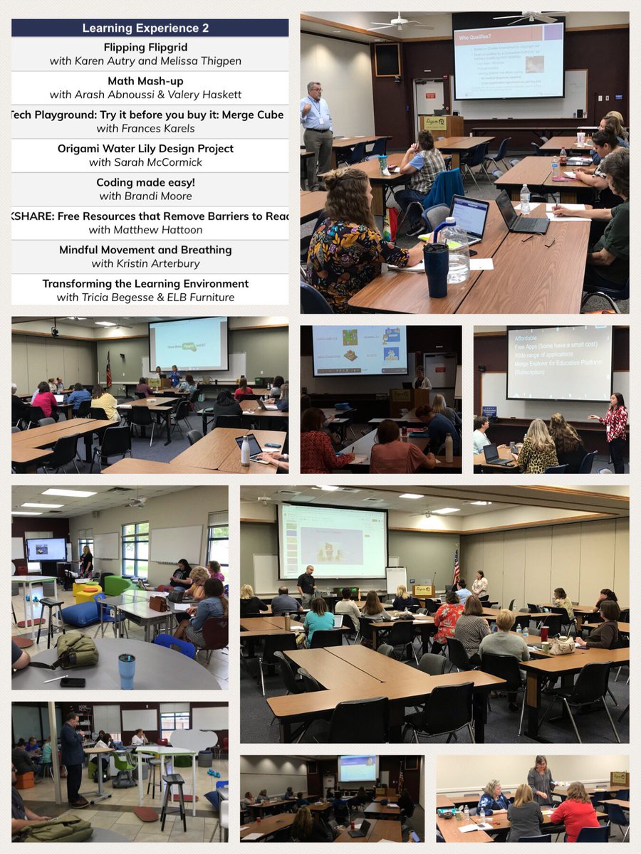 KariEspin's tweet photo. #r12TransformED learning #flipgrid #math #mergecube #origami #coding #bookshare #mindfulmovement #learningspaces #flexibleenvironments https://t.co/qgKpHYjzIA