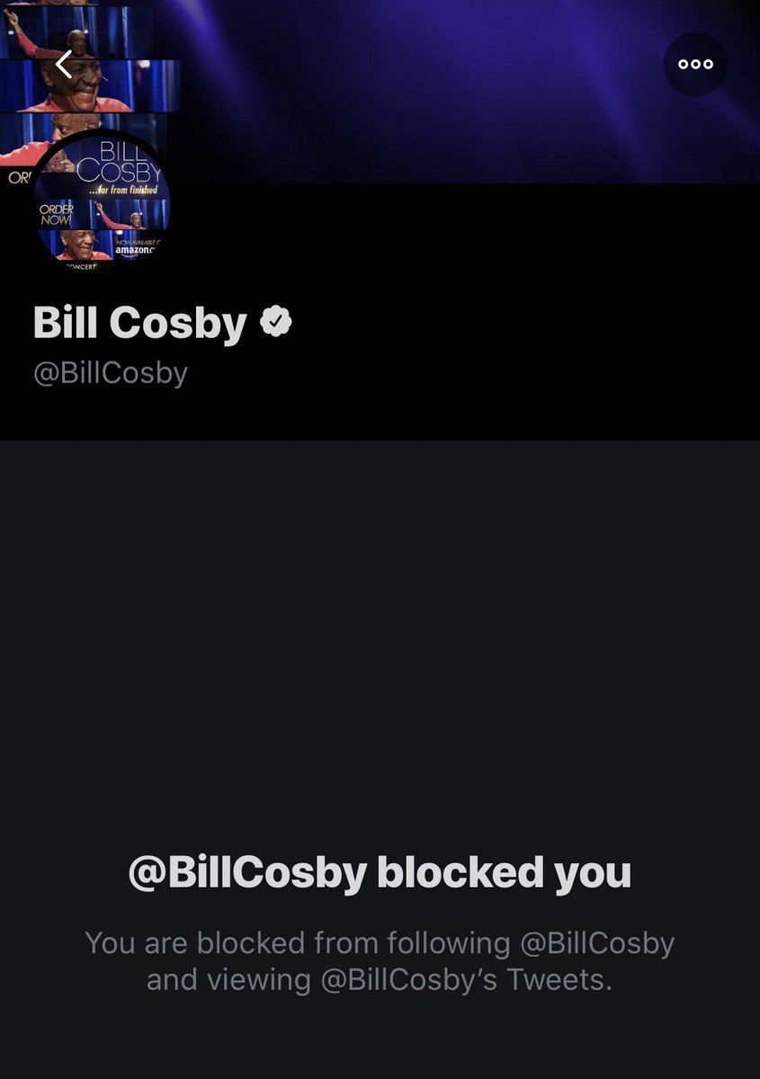 SHABOOTY's tweet image. Fun fact: I just realized @BillCosby had blocked me on Twitter in the past lol #justfindingout