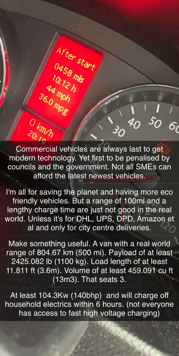 Please read, please take note, please act. <a href="/Tesla/">Tesla</a> <a href="/elonmusk/">Elon Musk</a> @Groupe_Renault <a href="/VWGroup/">Volkswagen Group</a> #ZEMaster #e-Crafter   #AcceptTheChallenge  I included both metric and imperial for Europe and USA 🙂
