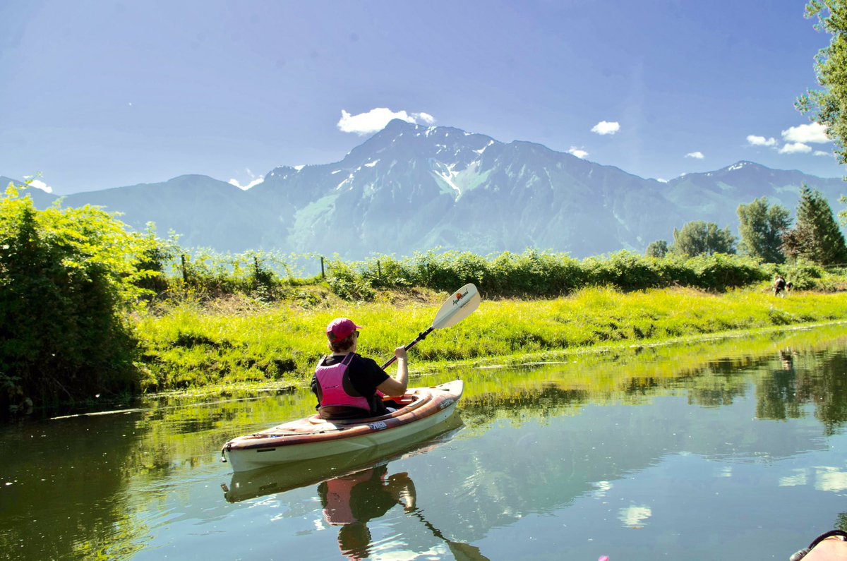danammartin's tweet photo. Paddling down the Mária slough with Mt Cheam watching over... @bchydro #MyCleangetaway https://t.co/Et4KjyMyMU