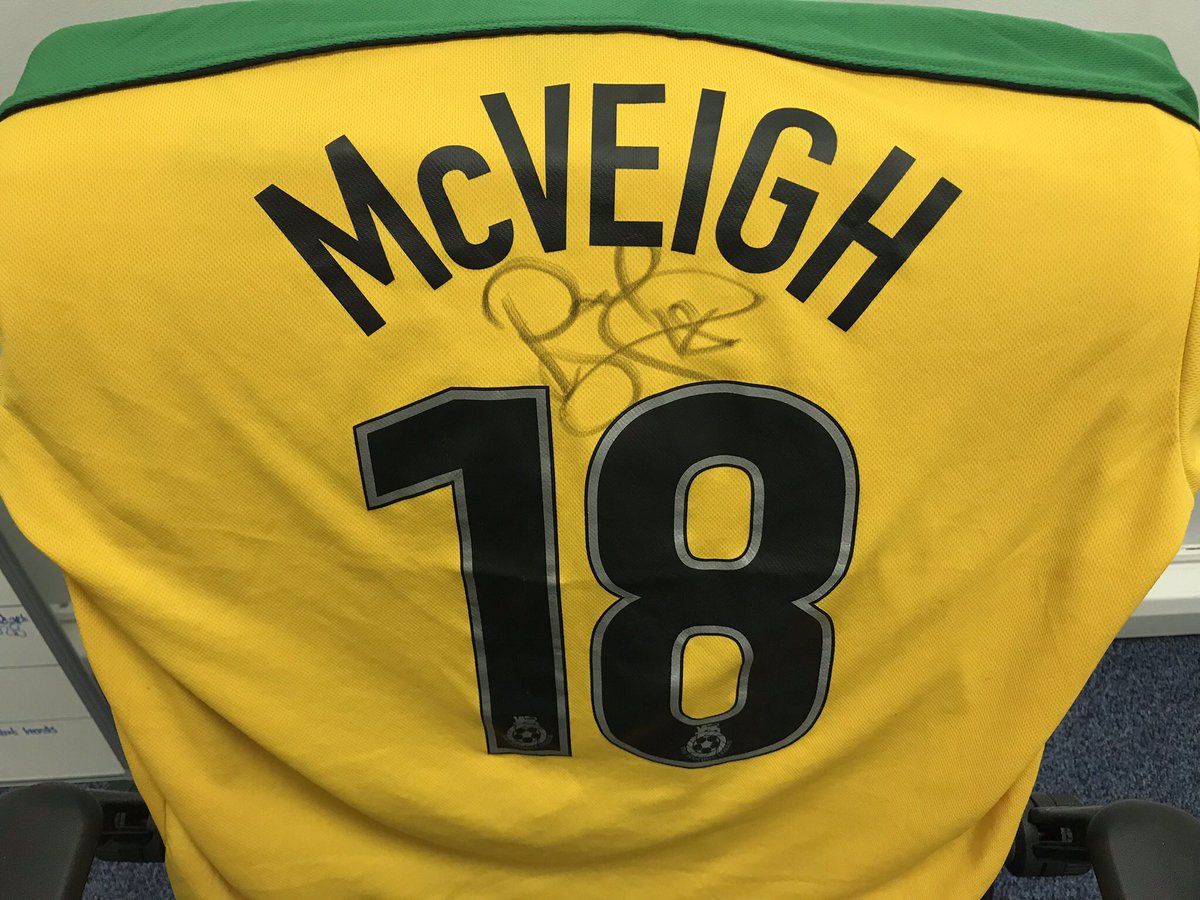 Chris Reeve (@chrisreevo) on Twitter photo 🚨COMPETITION O’CLOCK! 🚨
Celebrating #NCFC’s return to the Premier League, I’m giving away this very special 2002 play-off final shirt, worn & signed by <a href="/Paulmcveigh77/">Paul McVeigh</a>! 🔰
To enter: RT + follow both myself & <a href="/bigctweets/">Big C Cancer Charity</a>. Winner will be announced this Friday! 👀
Good luck! 🍀 🚨COMPETITION O’CLOCK! 🚨
Celebrating #NCFC’s return to the Premier League, I’m giving away this very special 2002 play-off final shirt, worn & signed by <a href="/Paulmcveigh77/">Paul McVeigh</a>! 🔰
To enter: RT + follow both myself & <a href="/bigctweets/">Big C Cancer Charity</a>. Winner will be announced this Friday! 👀
Good luck! 🍀