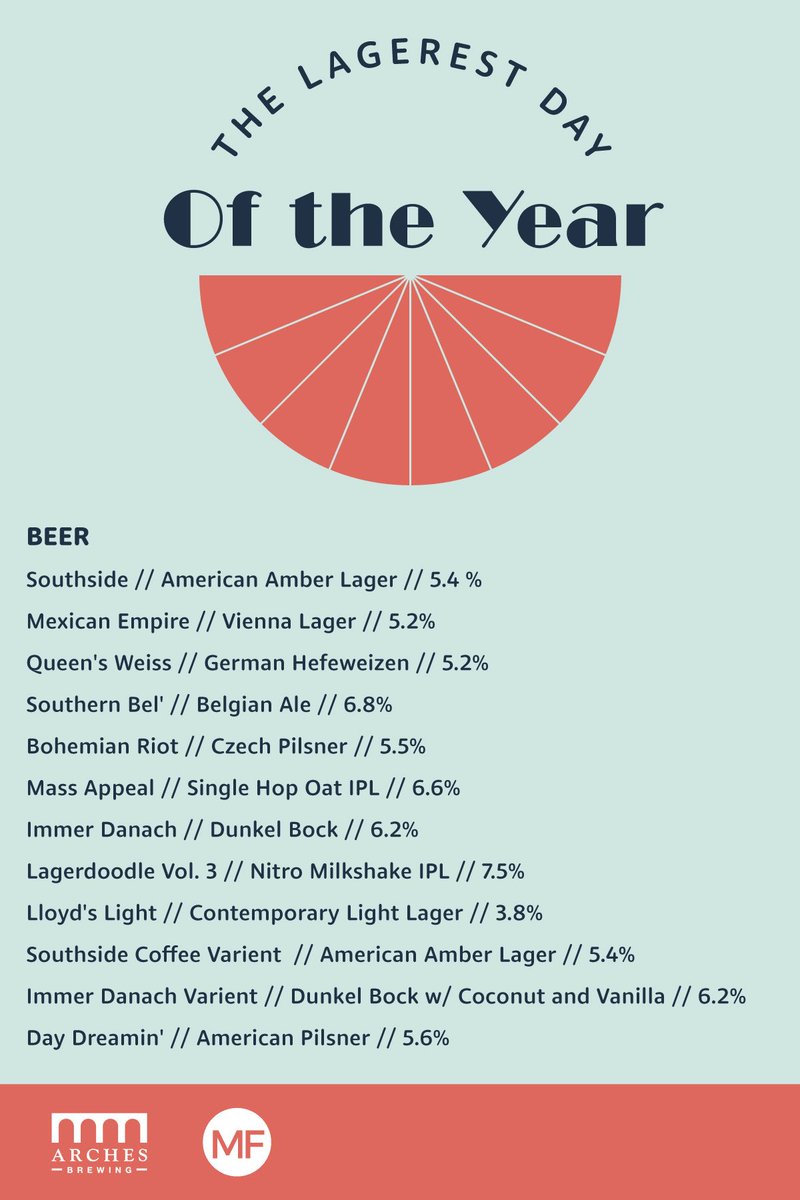 The menu is out! We can’t wait to celebrate the summer solstice with The LAGERest Day of the Year! Food pairings will be available from @moveablefeastatl
