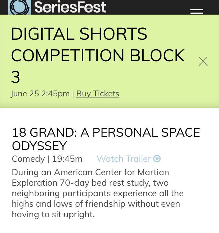 This week all <a href="/SeriesFest/">SeriesFest</a> it's happening! Tickets at seriesfest.com