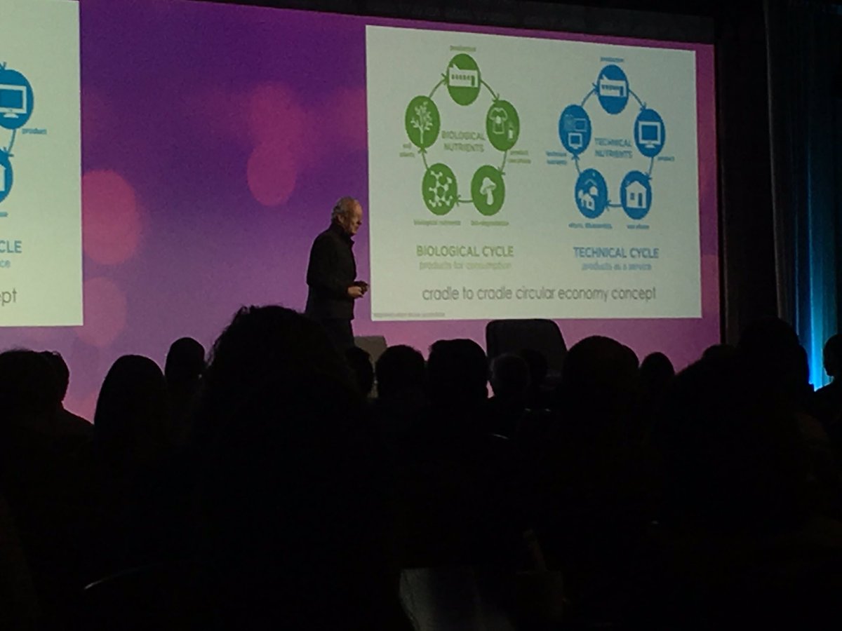 marisaguber's tweet photo. .@billmcdonough on #cradletocradle designing for #safeandcircular #circulareconomy, goods &amp; services, goods AS services &amp; shining a spotlight on #c2ccertified products from leading companies like @Shaw_Inc @Steelcase @LOrealUSA @methodhome @ca_europe and many more! https://t.co/UnovgFGG2F