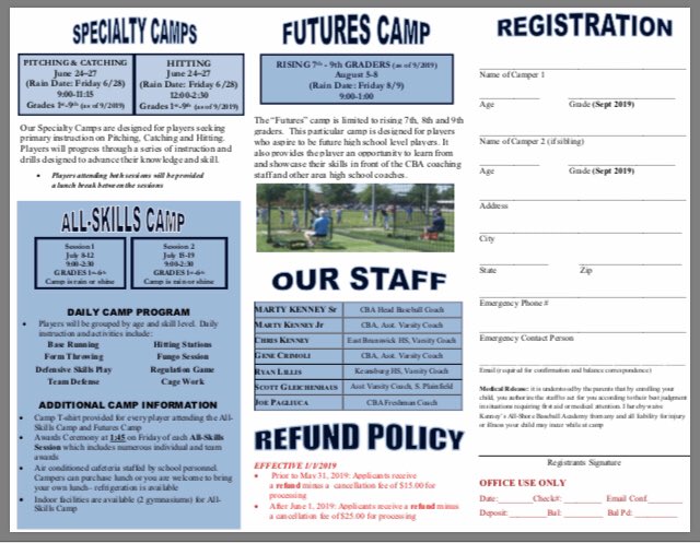 allshoreba's tweet photo. Registration is still available for all of our summer baseball camp sessions however space is filling up fast. Register online to reserve your spot. 

All Shore Baseball Academy …https://t.co/VgKnuChzf2 https://t.co/DVE8Ziy8JI