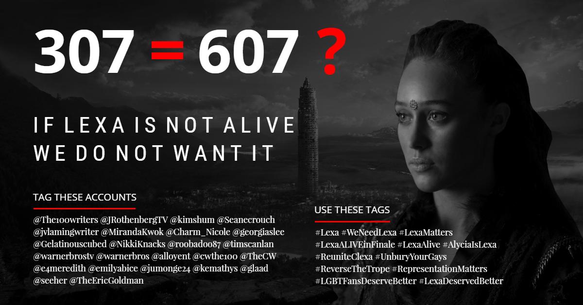 fightforlexa's tweet photo. Whether Lexa appears in tonight's ep or not - if Lexa is not alive, to be reunited with Clarke, and played by ADC, what's the point?!
Baiting or not, they're still using her, still using us - please don't let them. Lexa deserves better!
LET YOUR VOICE BE HEARD #Clexa https://t.co/wmGoK2MuOC