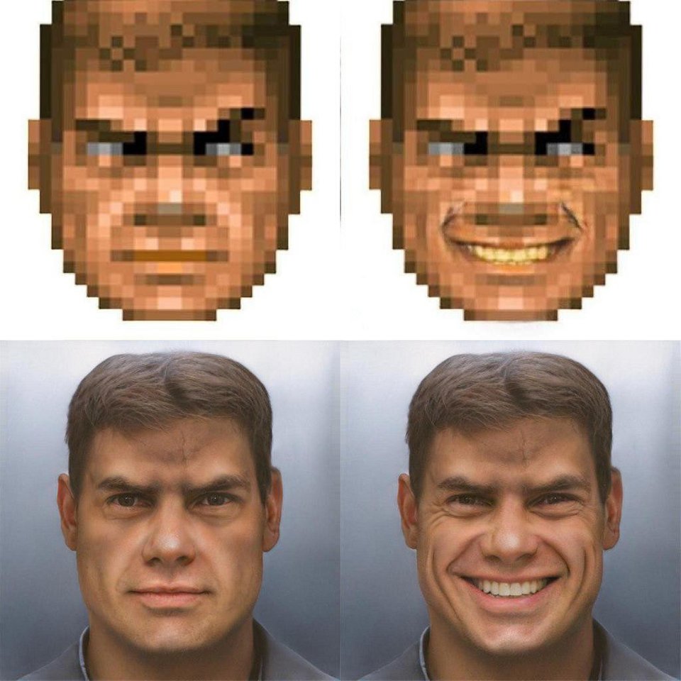 Multi-step process of constructing a photorealistic Doom Guy via neural network
futurism.com/neural-network…

reddit.com/r/interestinga…