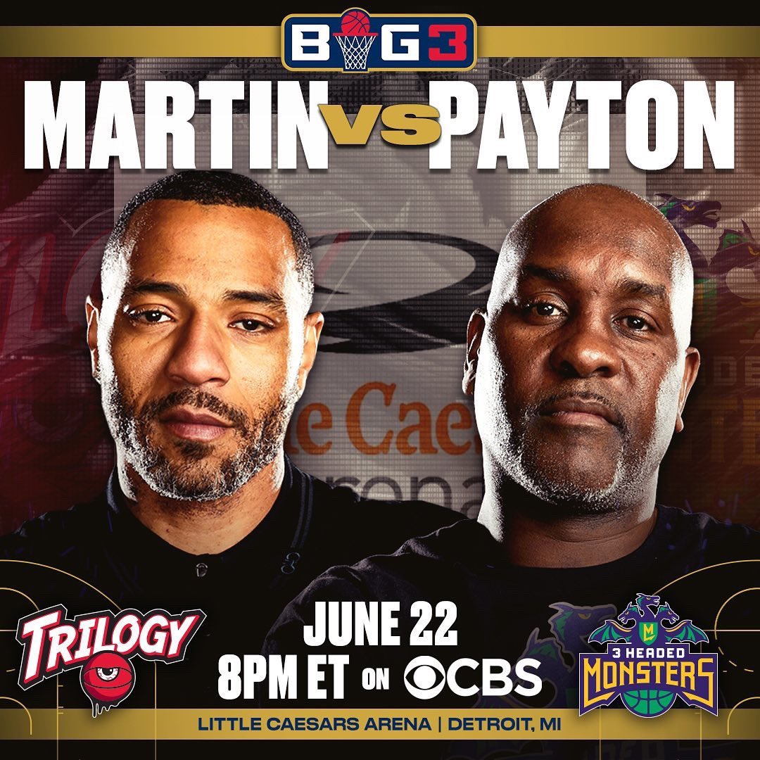 GaryPayton_20's tweet image. #BallingAllSummerLong 🏀💪🏽 #3HeadedMonsters #TakingNoPrisoners #Detriot #WeComing #Big3 🐲🐲🐲 #RP  @thebig3
@kenyonmartinsr makes his BIG3 Head Coaching debut this Saturday against @gary.payton.20 and the Three Headed Monsters in #Detroit @littlecaesarsarena #BIG3onCBS
